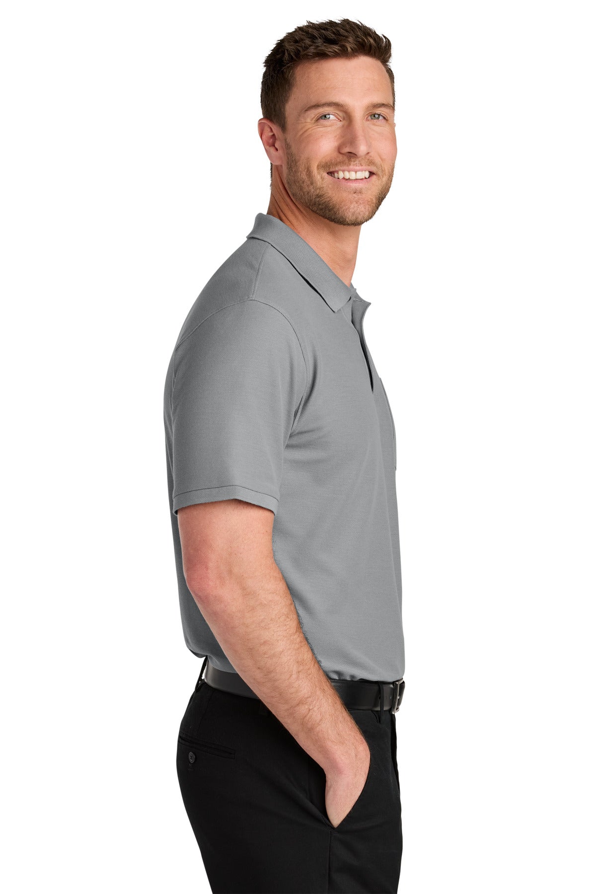 GustyGrey Port Authority Wearever Signature Pique Pocket Polo K200P