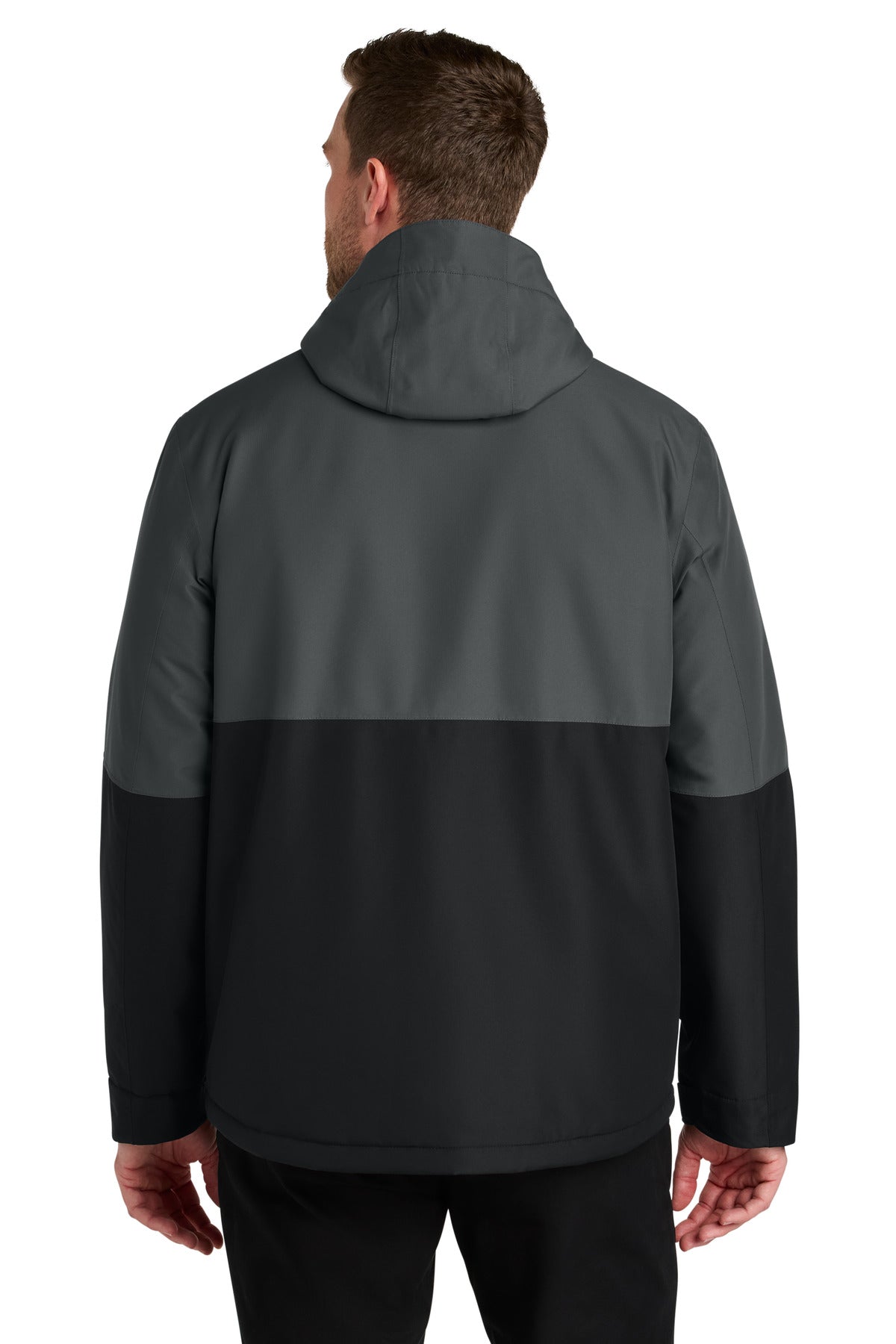 GySt/DpBlk Port Authority Insulated Heavy Ripstop Jacket J721