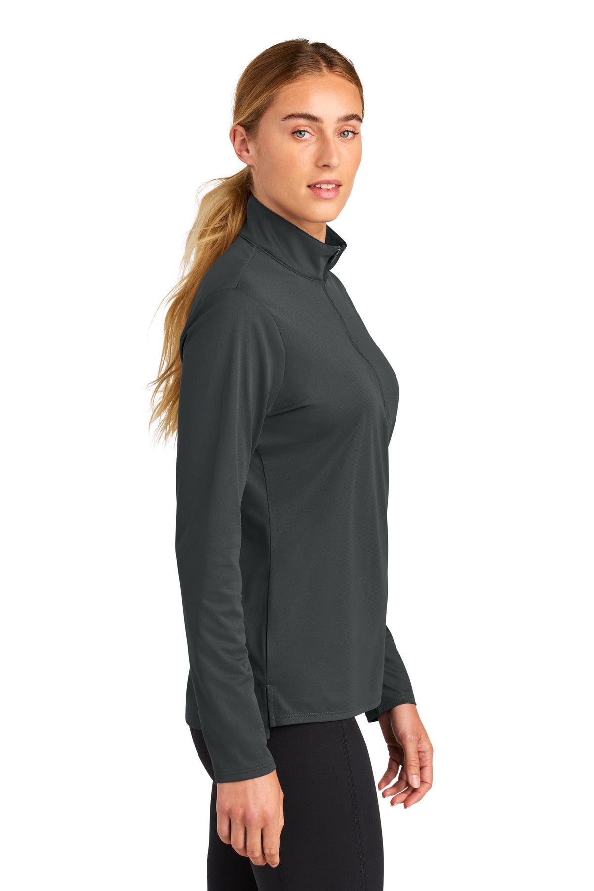 IronGrey Sport-Tek Women's Micropique Sport-Wick 1/4-Zip LST672