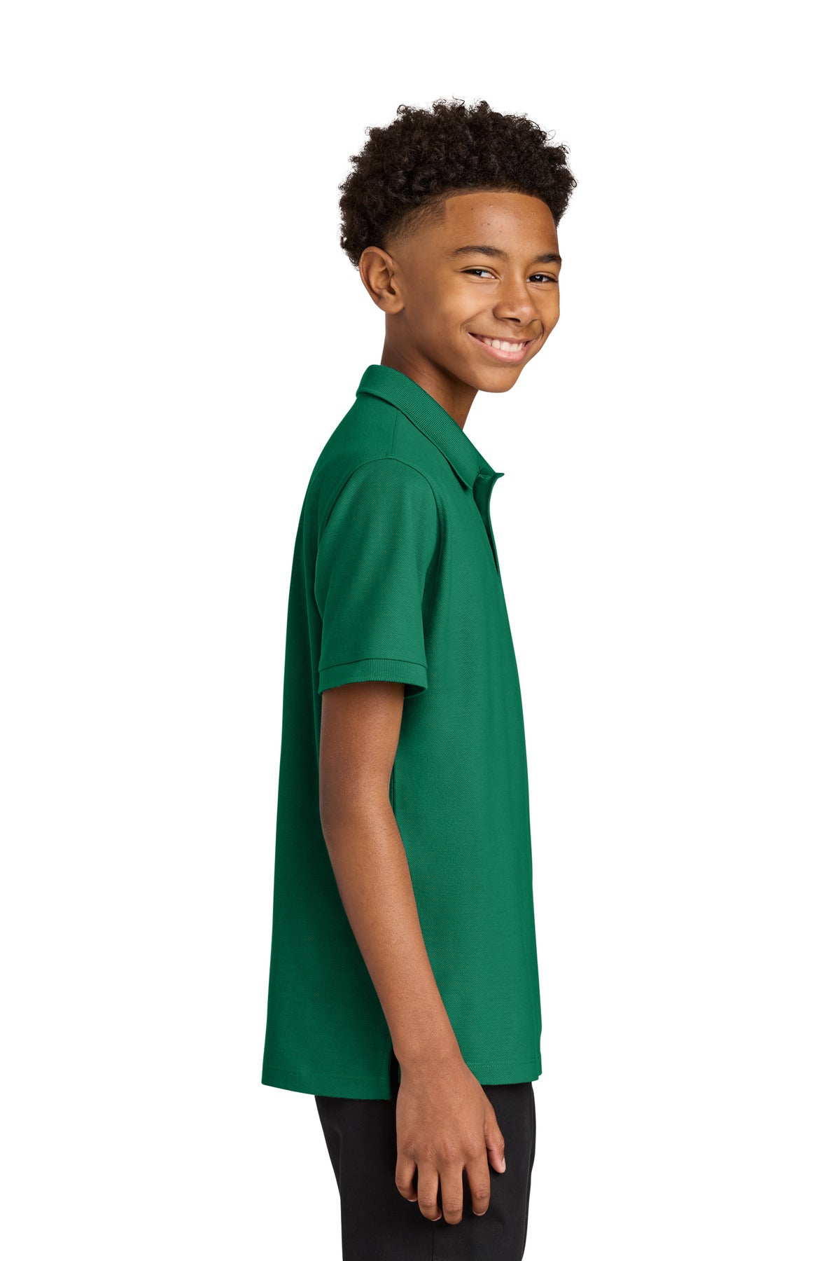 KellyGreen Port Authority Youth Wearever Signature Pique Polo Y200