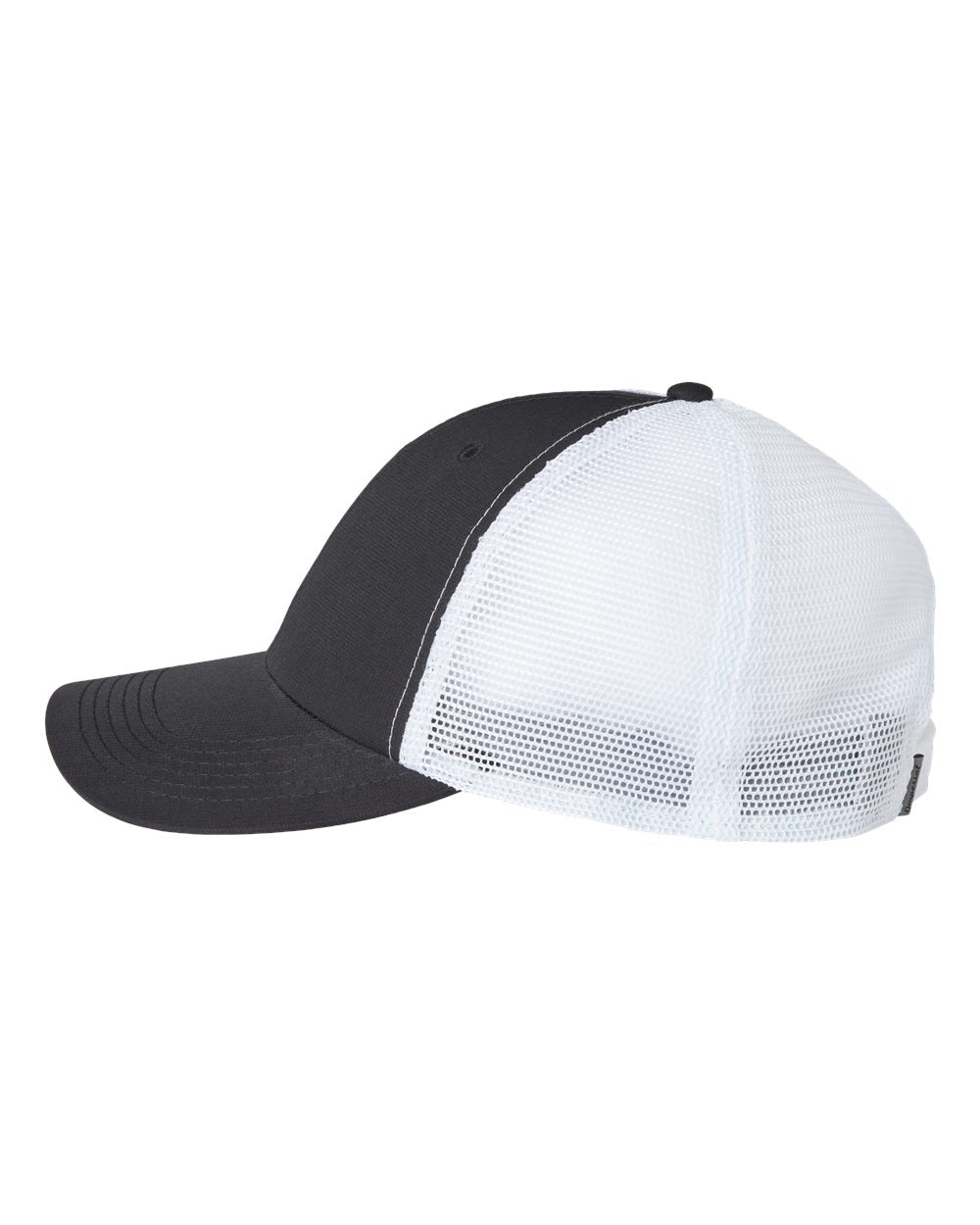 Left View of Black/ White The Original Sport Mesh Cap - X210SM