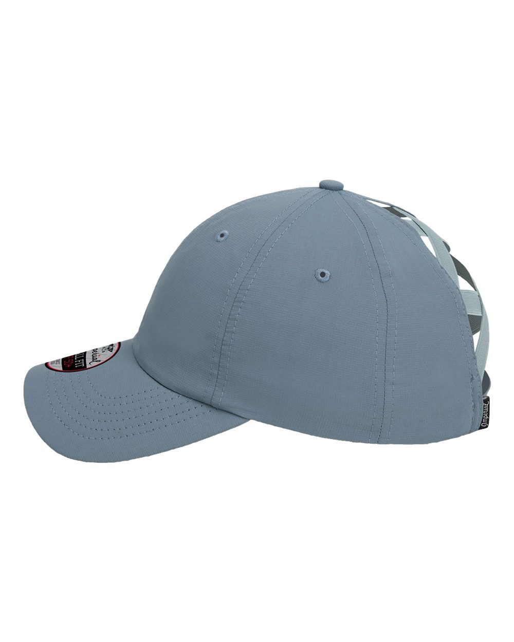 Left View of Breaker Blue The Hinsen Women's Performance Ponytail Cap - L338