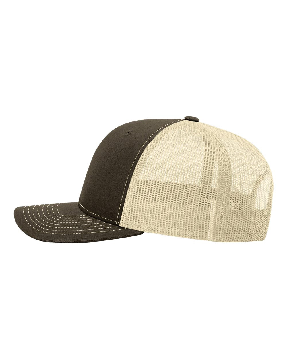 Left View of Chocolate Chip/ Birch Snapback Trucker Cap - 112