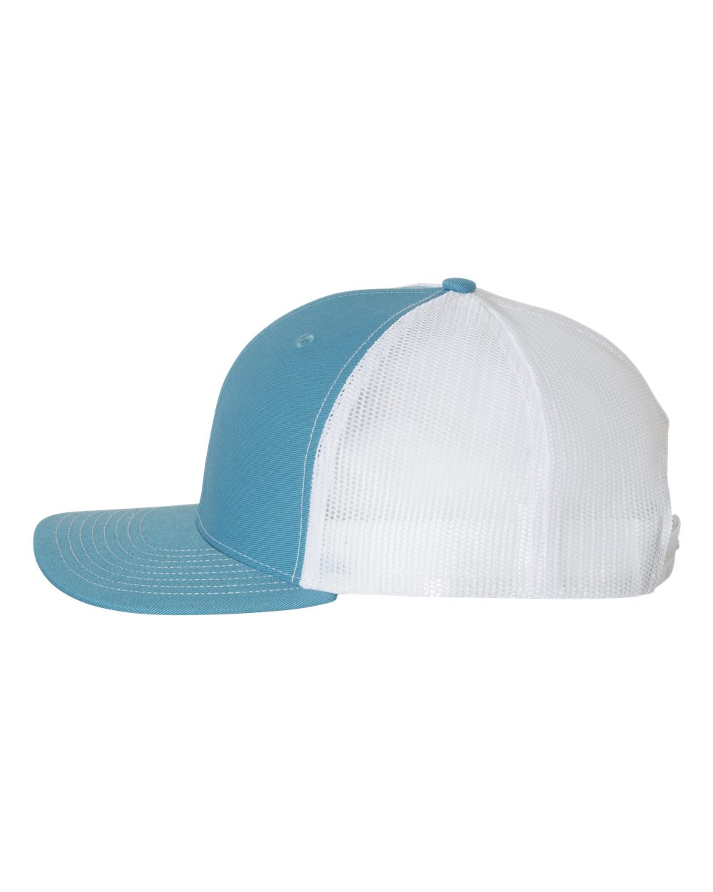 Left View of Columbia Blue/ White Snapback Trucker Cap - 112