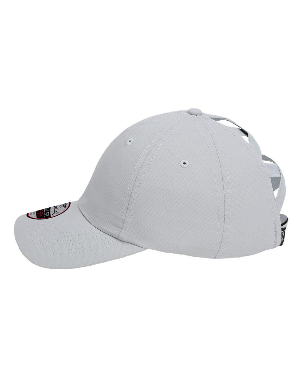 Left View of Fog The Hinsen Women's Performance Ponytail Cap - L338