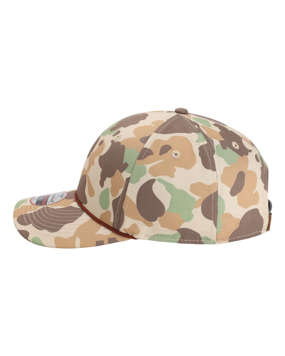 Left View of Frog Skin Camo/ Brown The Outtasite Cap - 5058