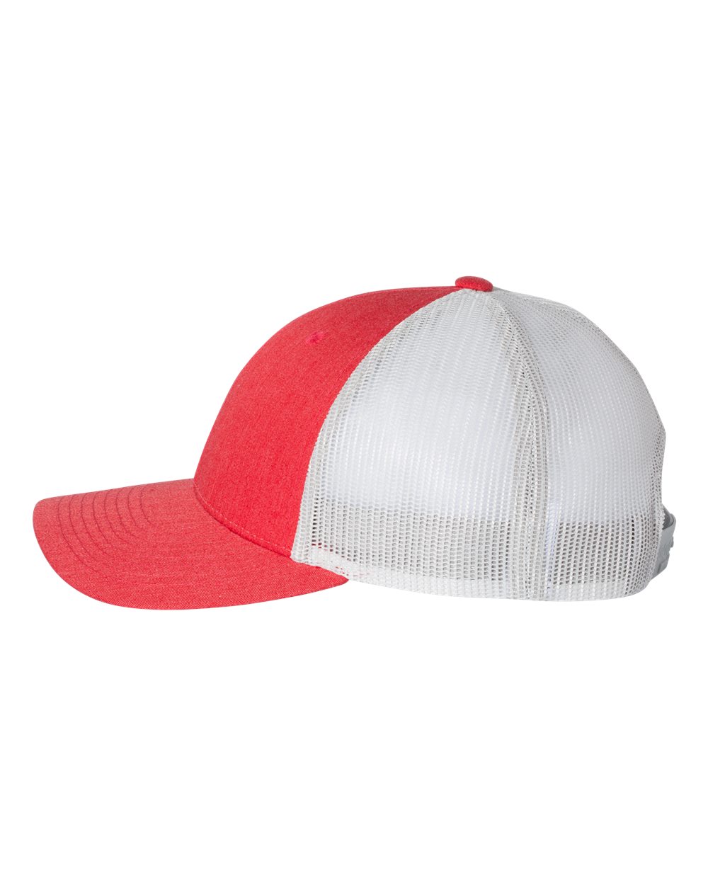 Left View of Heather Red/ Light Grey Low Pro Trucker Cap - 115