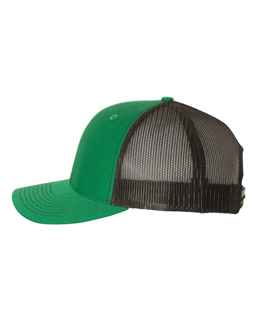 Left View of Kelly/ Black Snapback Trucker Cap - 112