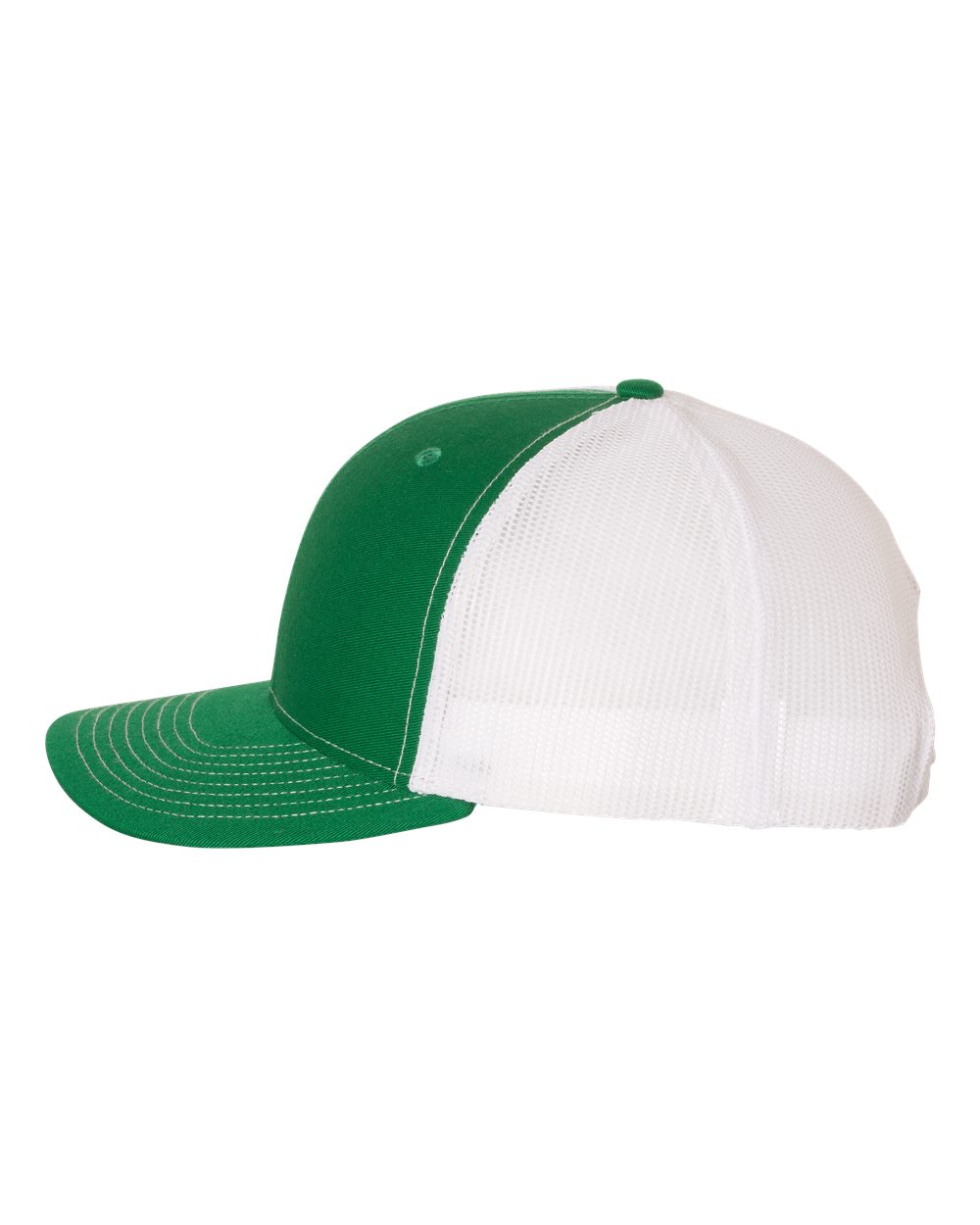 Left View of Kelly/ White Snapback Trucker Cap - 112