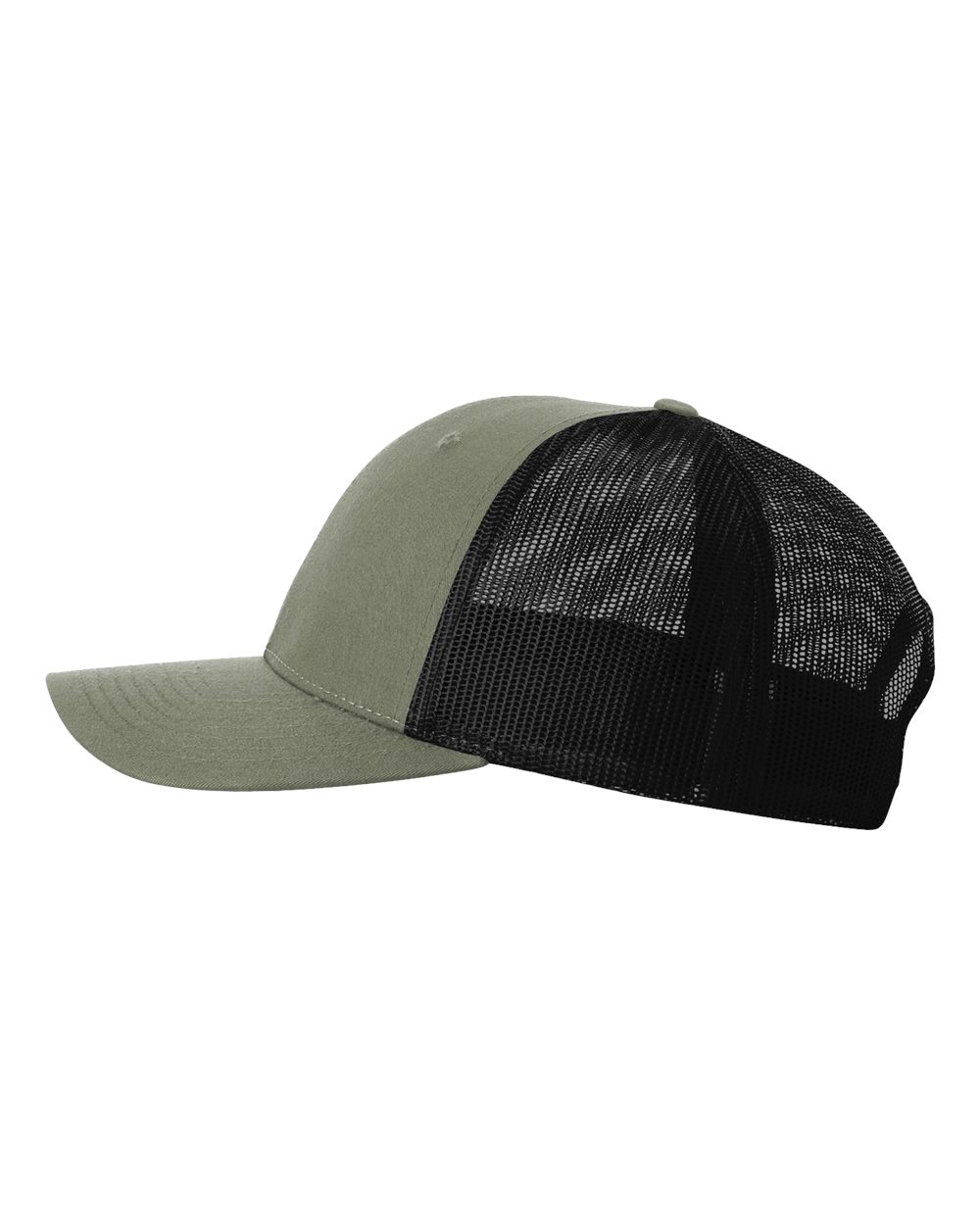 Left View of Loden Green/ Black Low Pro Trucker Cap - 115