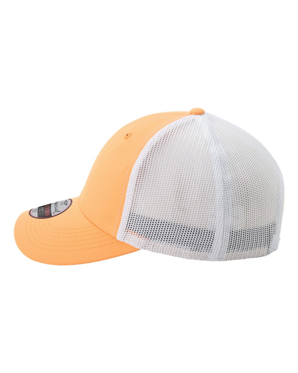 Left View of Melon Orange/ White The Original Sport Mesh Cap - X210SM
