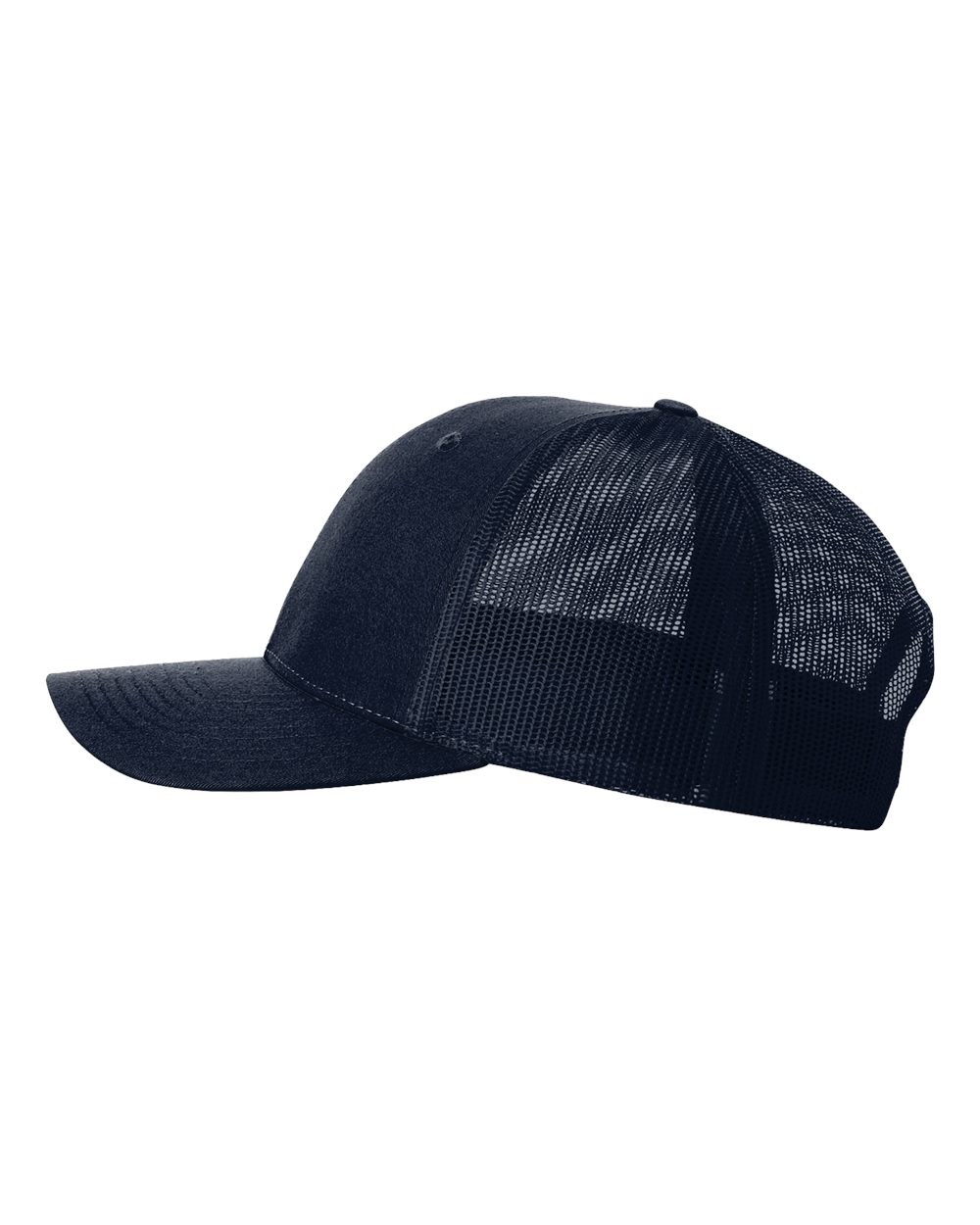 Left View of Navy Low Pro Trucker Cap - 115