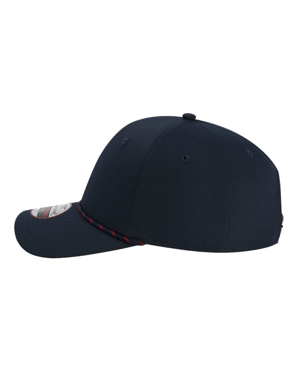 Left View of Navy/ Navy/ Red The Wingman Cap - 7054