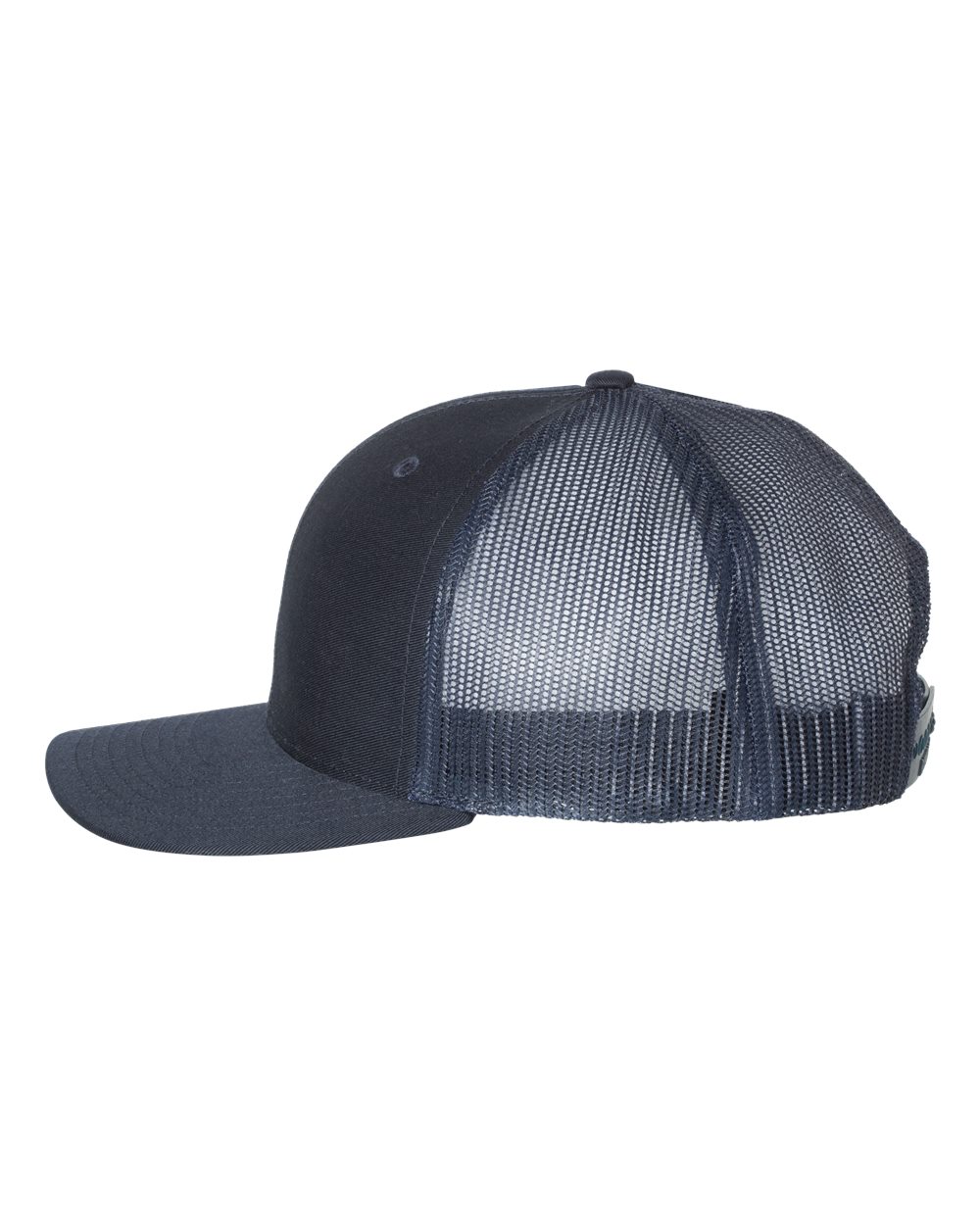 Left View of Navy Snapback Trucker Cap - 112