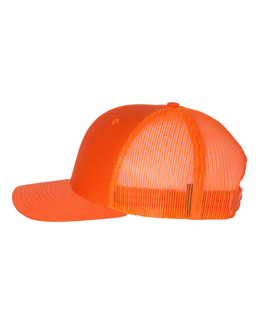 Left View of Orange Snapback Trucker Cap - 112