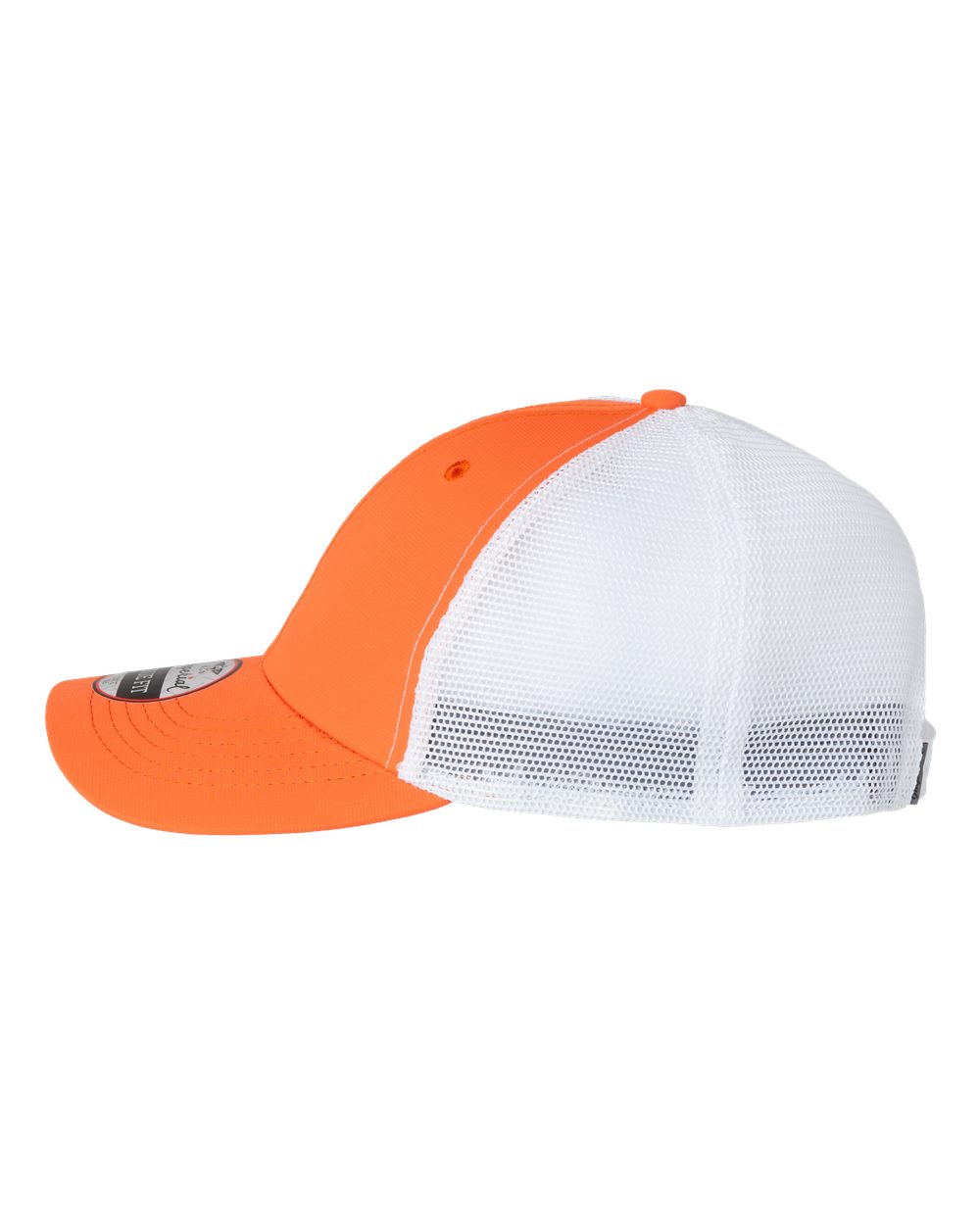Left View of Orange/ White The Original Sport Mesh Cap - X210SM