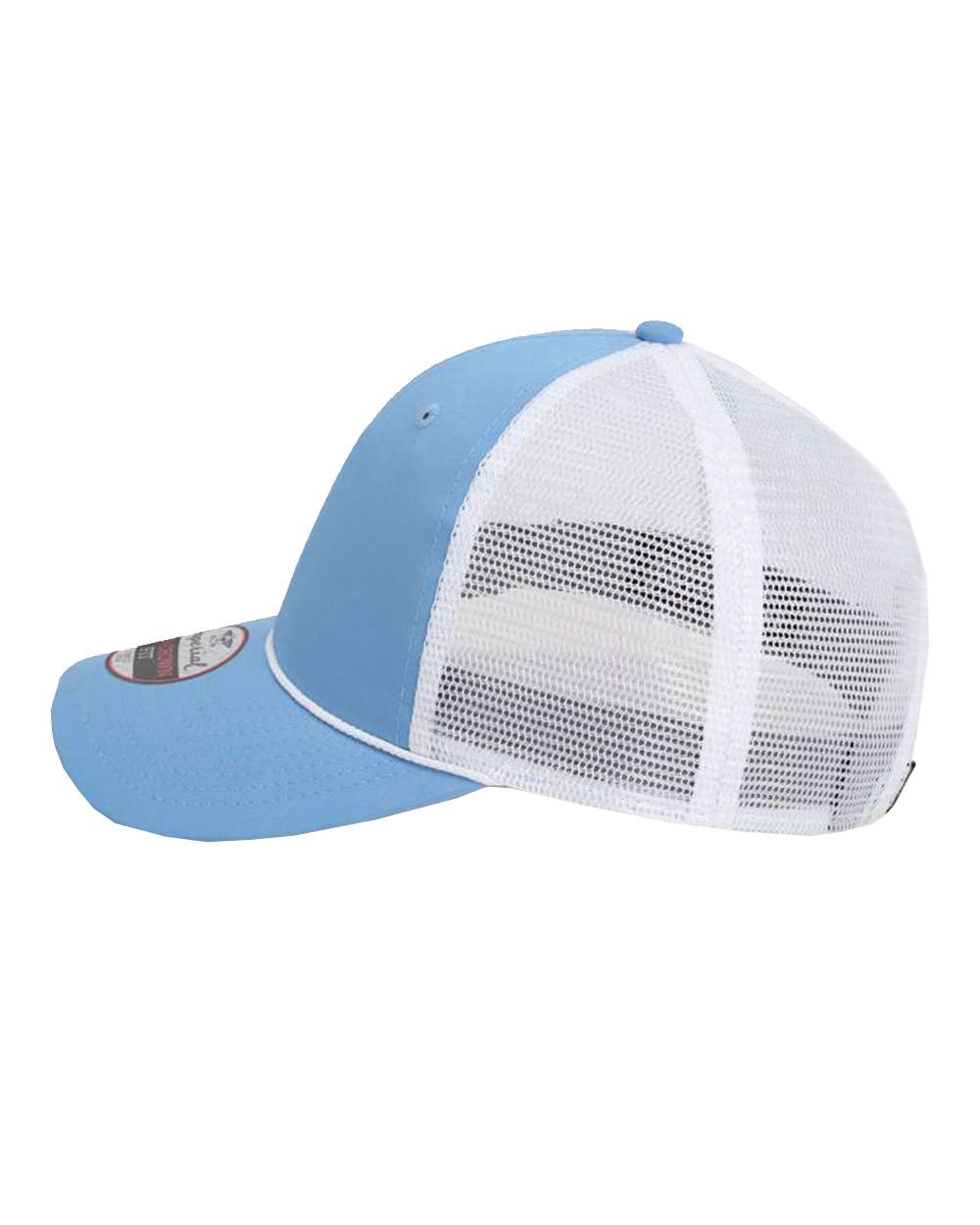 Left View of Powder Blue/ White The Night Owl Performance Rope Cap - 7055