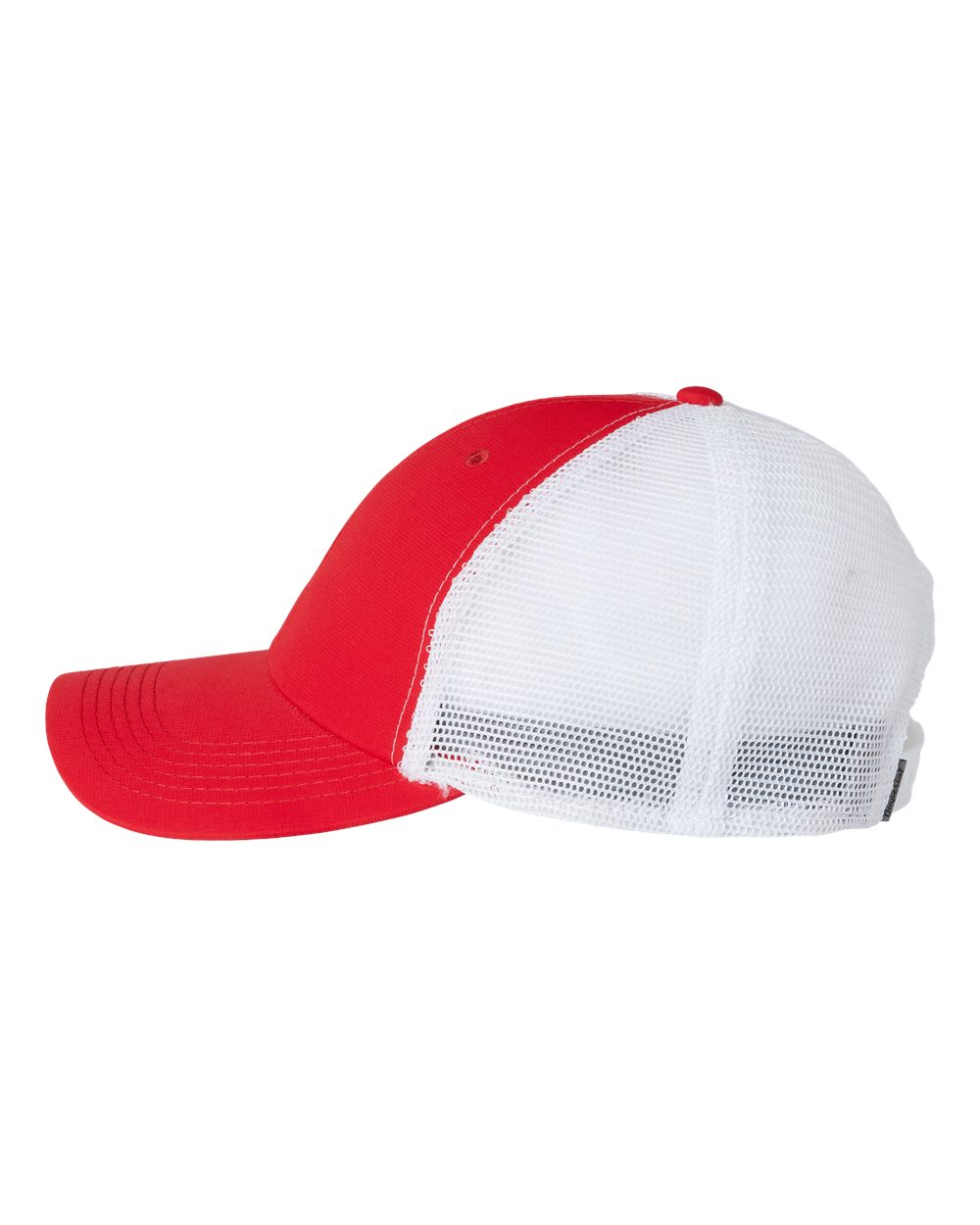 Left View of Red/ White The Original Sport Mesh Cap - X210SM