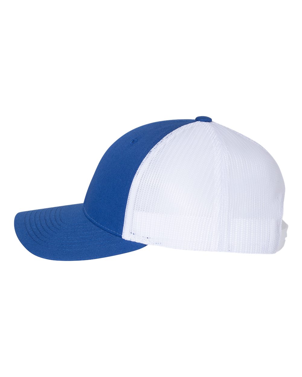 Left View of Royal/ White Low Pro Trucker Cap - 115