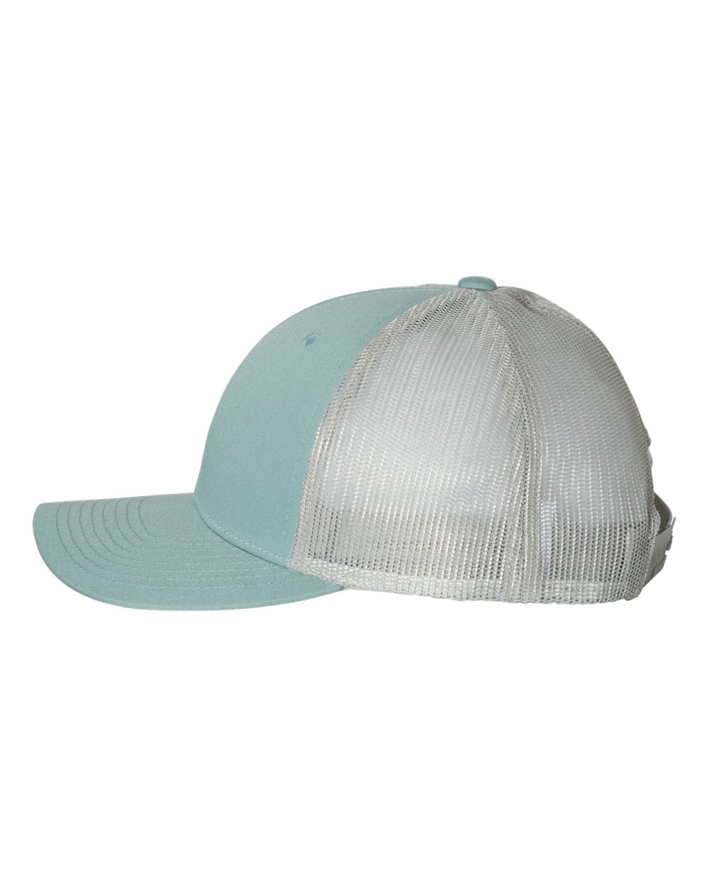 Left View of Smoke Blue/ Aluminum Low Pro Trucker Cap - 115