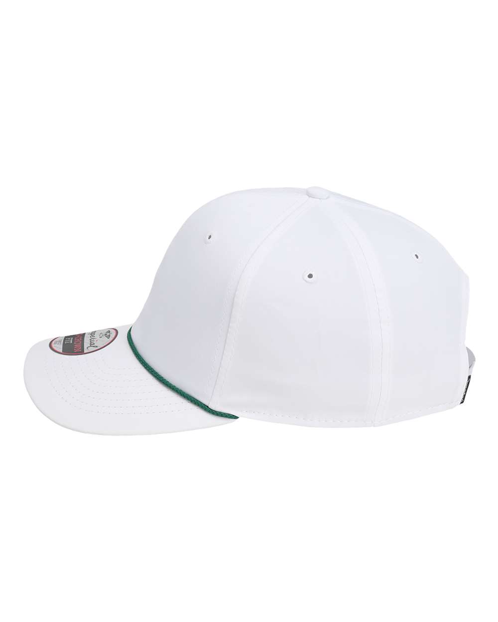 Left View of White/ Dark Green The Wingman Cap - 7054