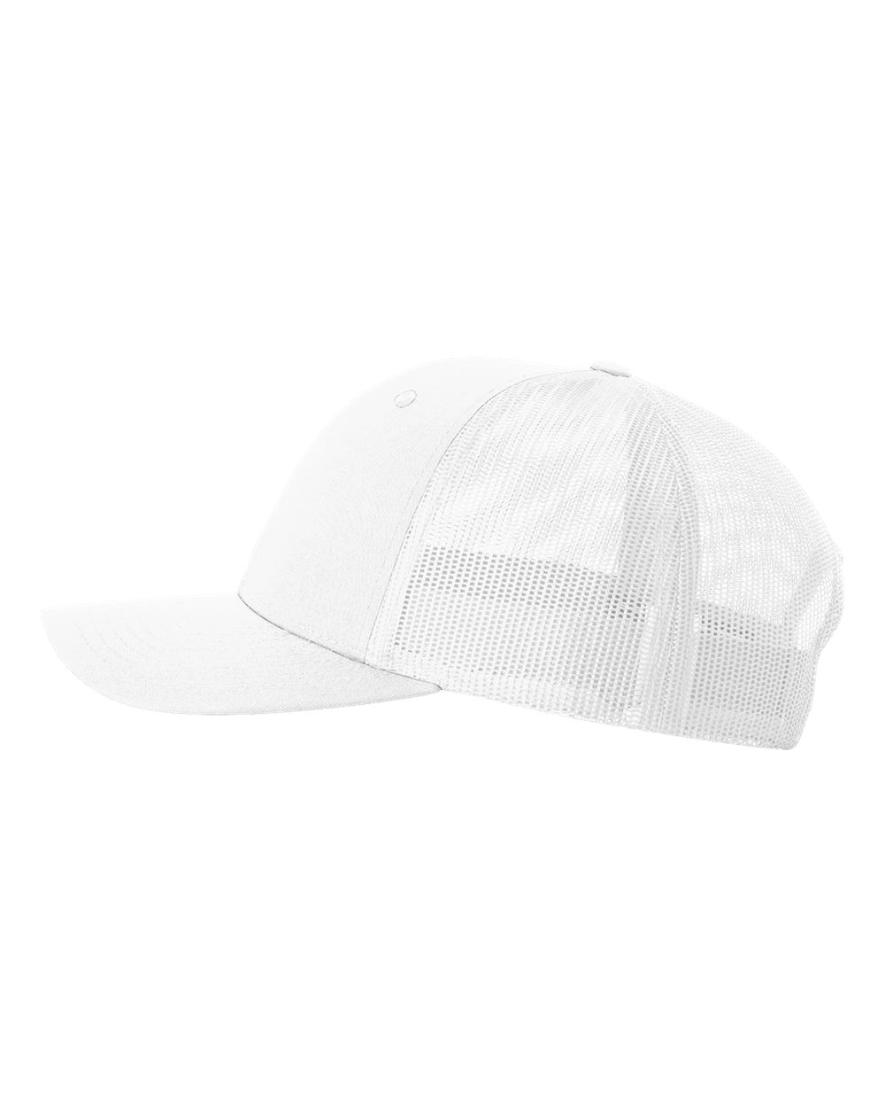 Left View of White Low Pro Trucker Cap - 115