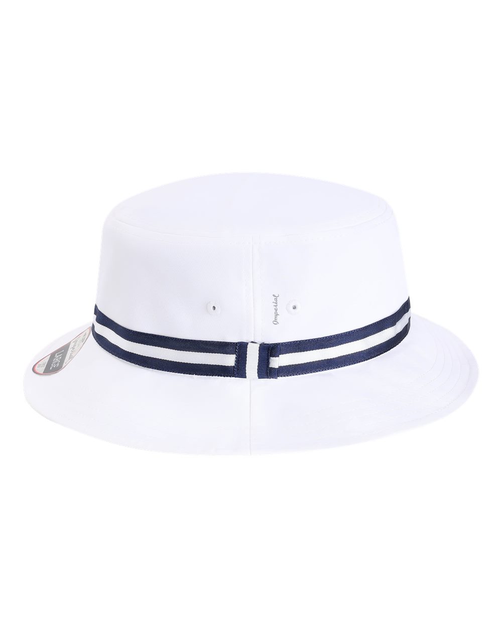 Left View of White/ Navy The Oxford Performance Bucket - 1371P