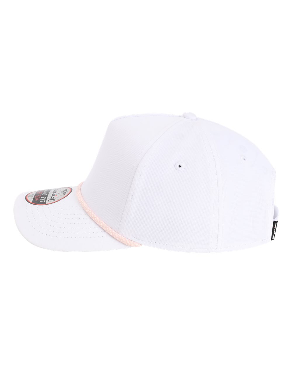 Left View of White/ Peach The Corral Women's Cap - L5059