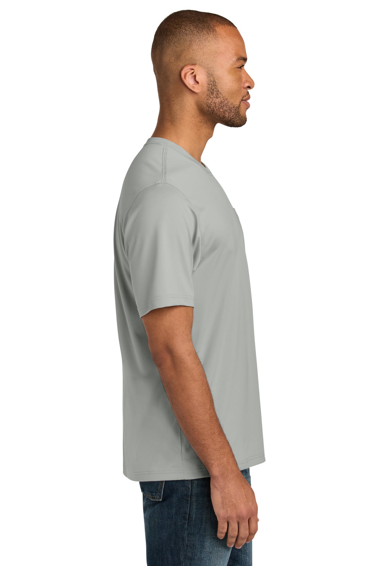 LightGrey CornerStone Tall Workwear Pro Short Sleeve Pocket Tee TLCS440P