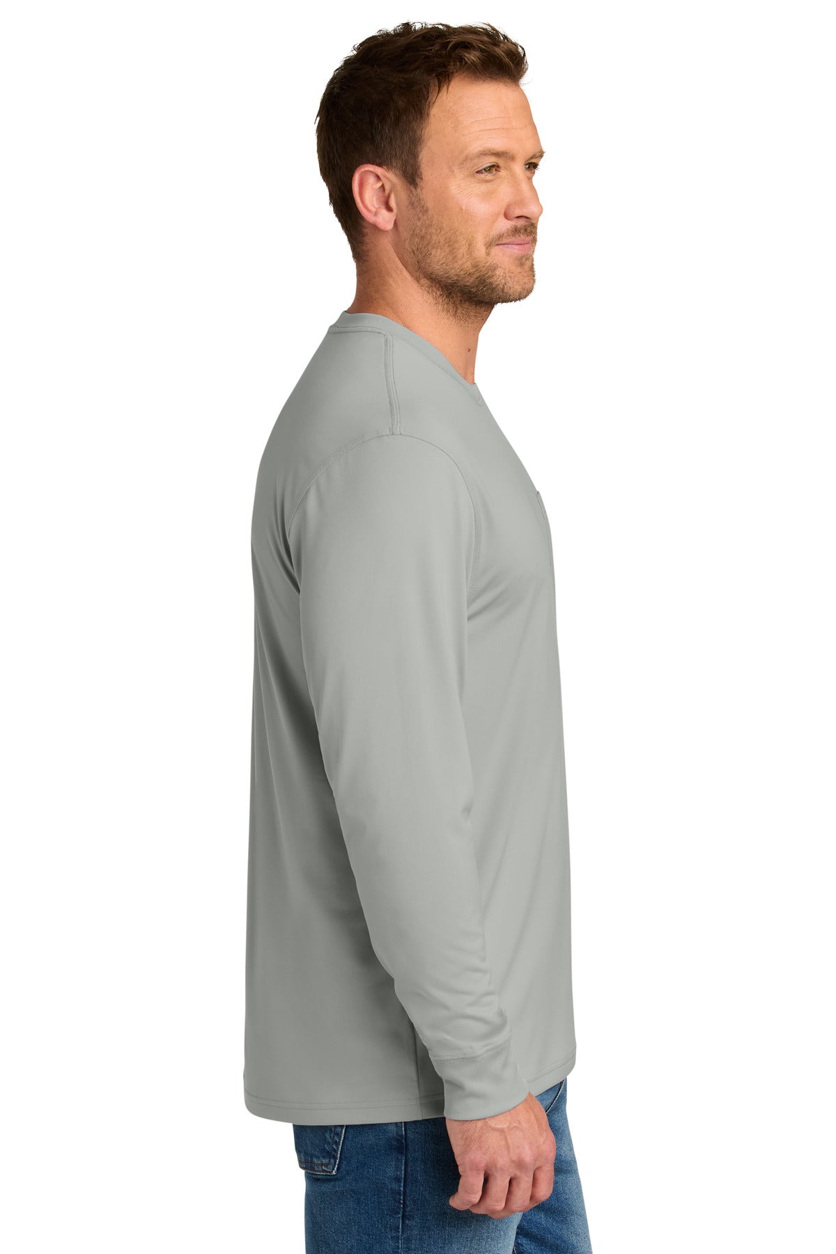 LightGrey CornerStone Workwear Pro Long Sleeve Pocket Tee CS440LSP