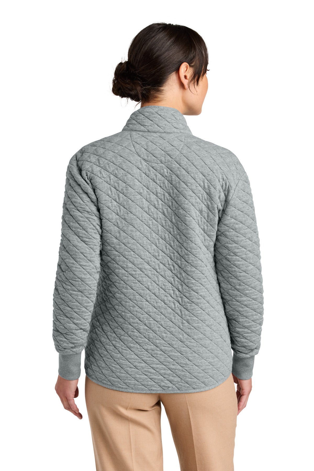 LtShdGyHtr Brooks Brothers Women's Diamond Quilt Full-Zip BB18213
