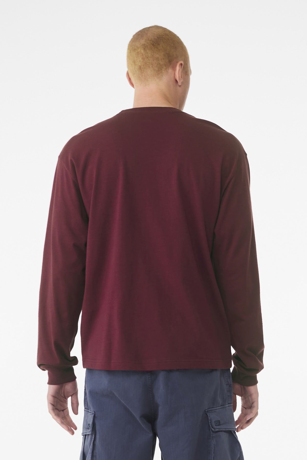 Maroon BELLA+CANVAS Unisex 6-Ounce Heavyweight Long Sleeve Tee BC3511