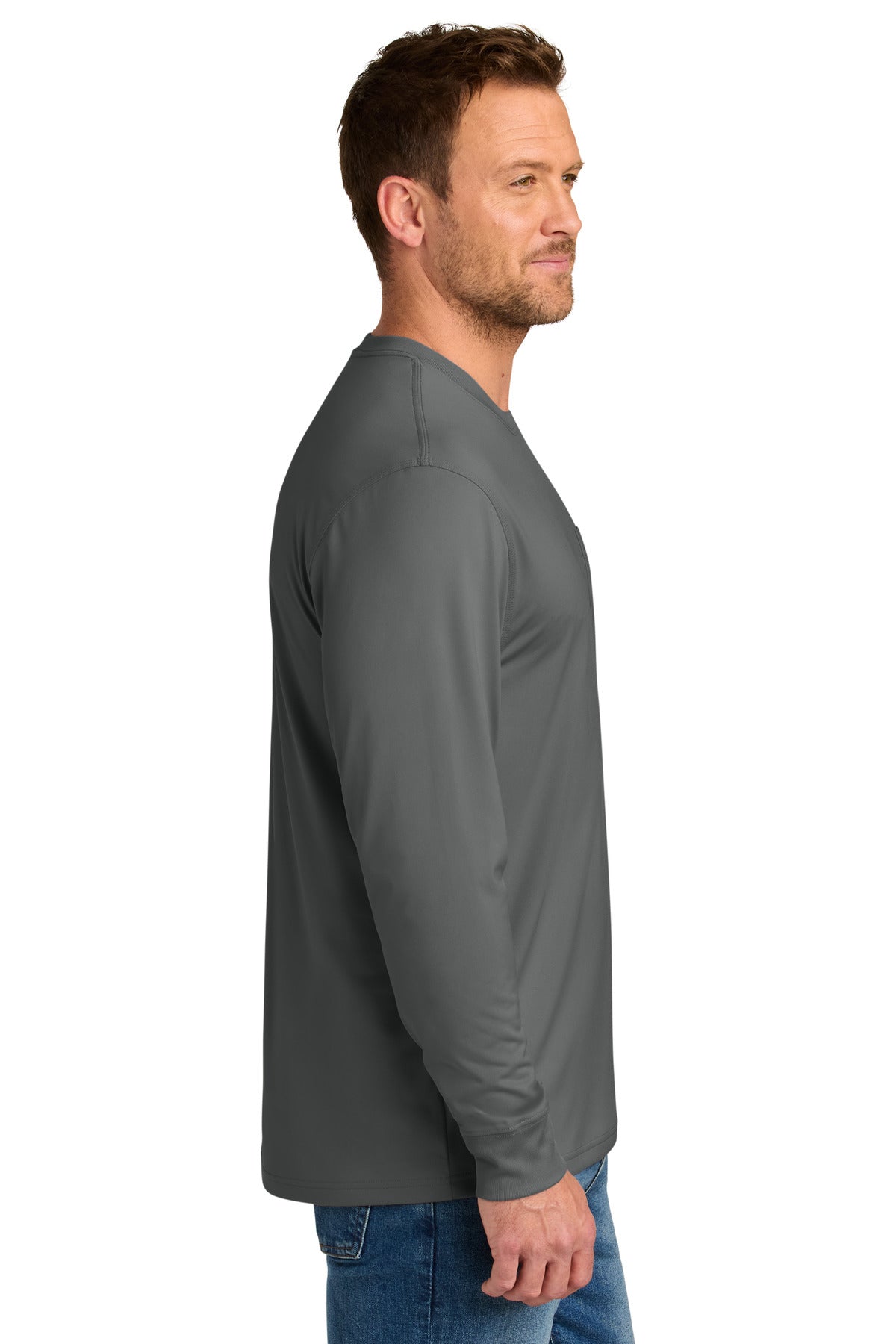 MetalGrey CornerStone Workwear Pro Long Sleeve Pocket Tee CS440LSP