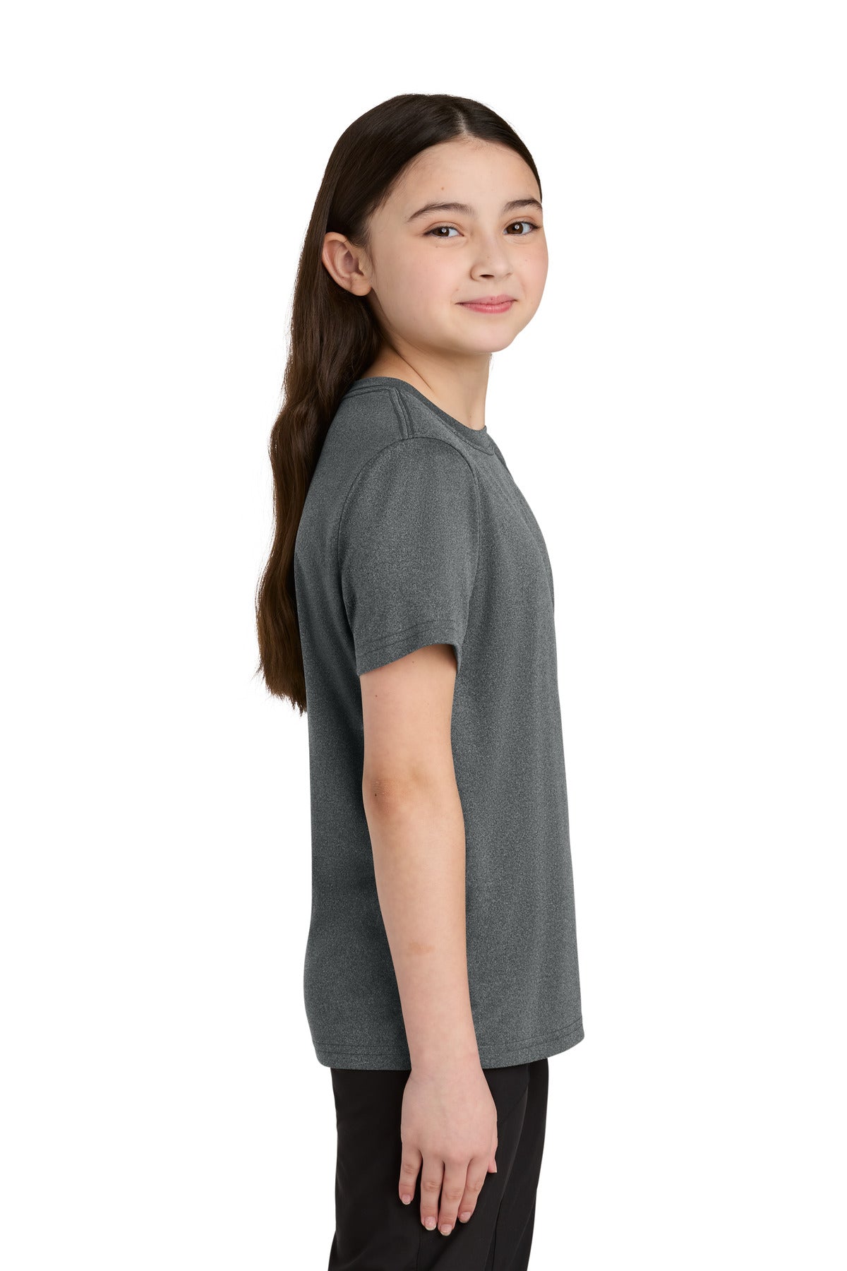 MetalGryHt Port & Co Youth Heather Performance Tee PC390Y