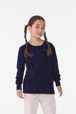 Natural BELLA+CANVAS Youth Jersey Long Sleeve Tee BC3501Y