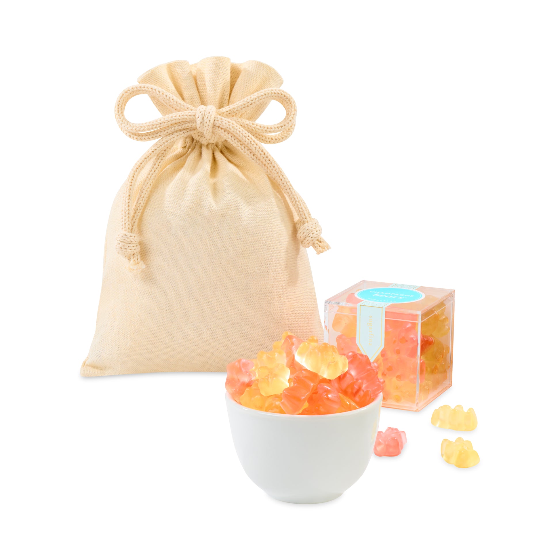 Natural Sugarfina Champagne Bears Candy Cube Gift Bag plain