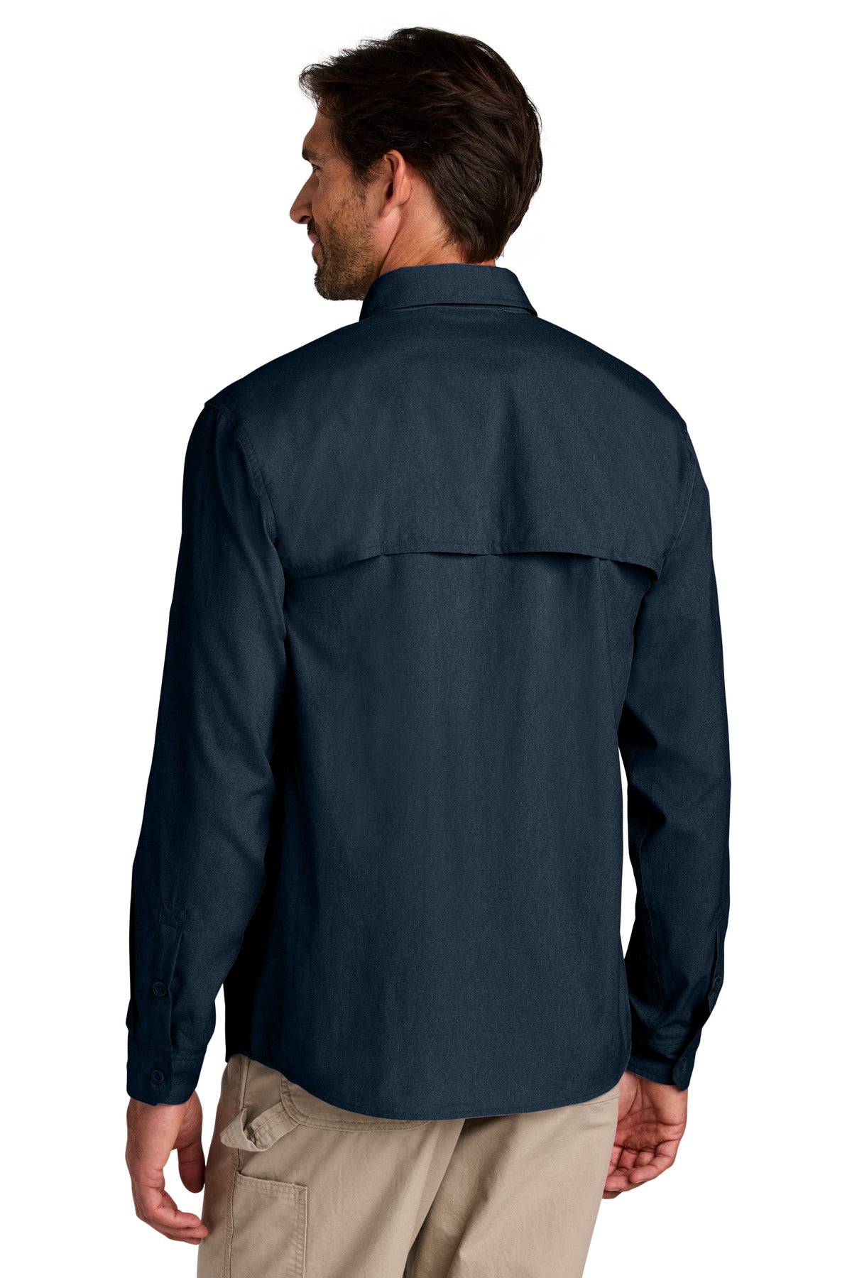 Navy Carhartt Force Sun Defender Long Sleeve Shirt CT107106