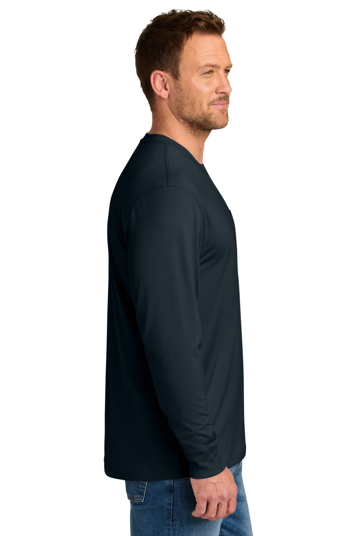 Navy CornerStone Workwear Pro Long Sleeve Pocket Tee CS440LSP