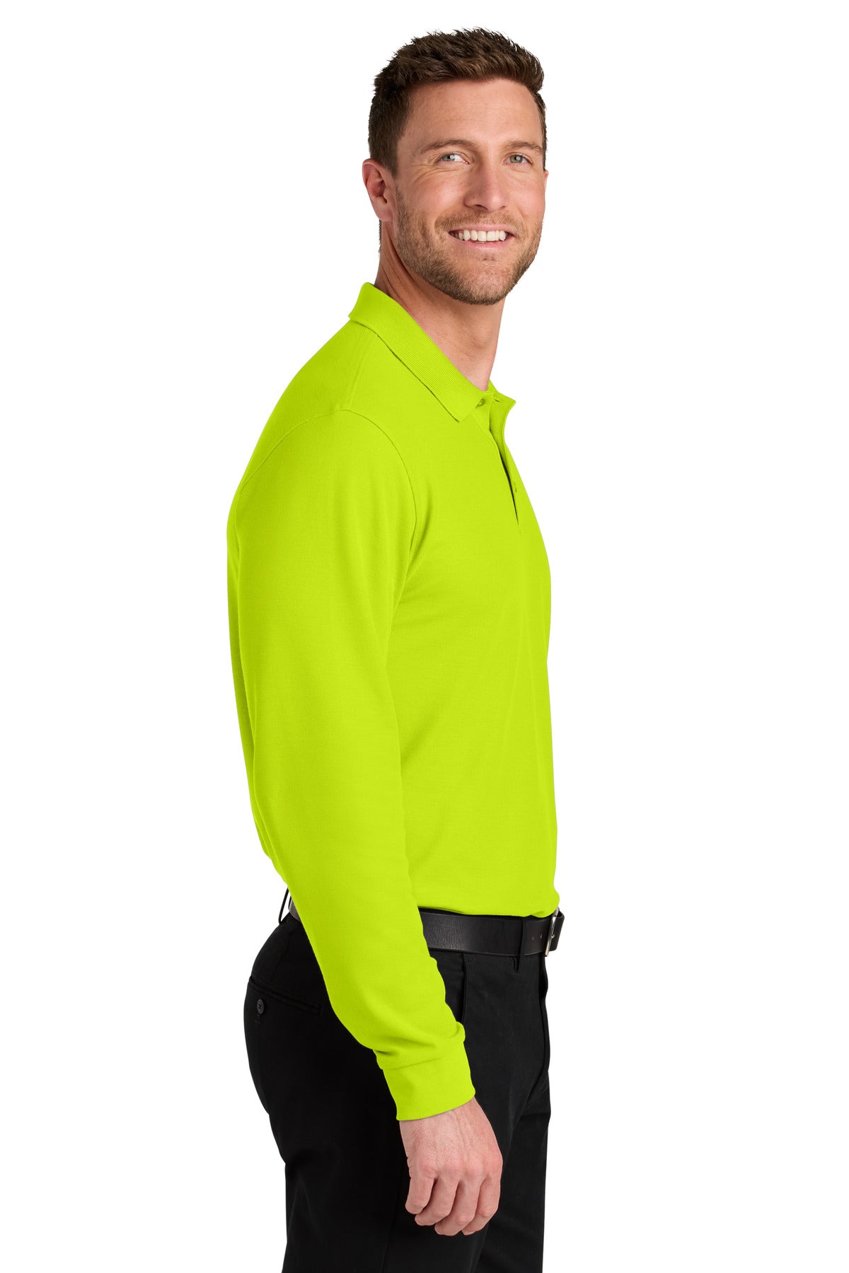NeonYellow Port Authority Wearever Signature Pique Long Sleeve Polo K200LS