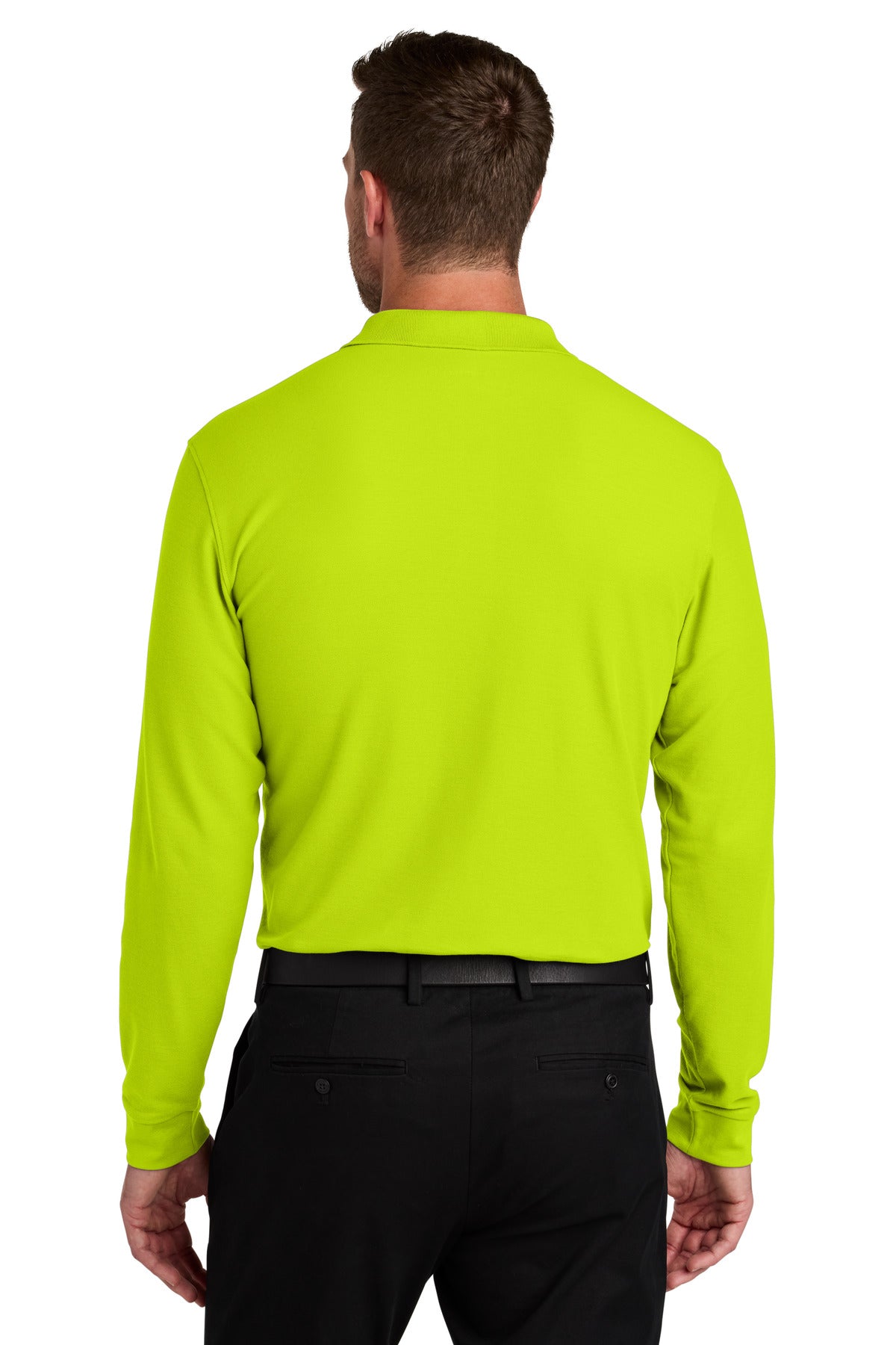 NeonYellow Port Authority Wearever Signature Pique Long Sleeve Polo K200LS