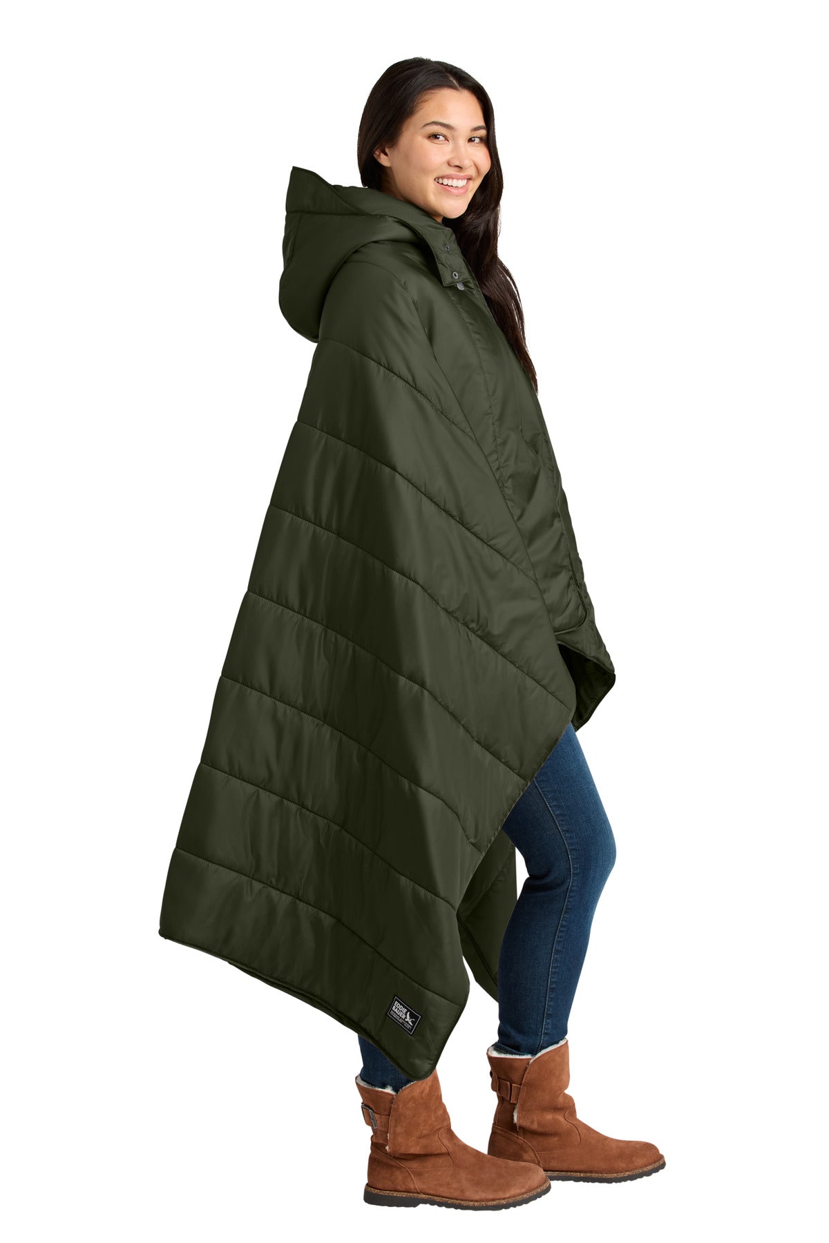 OliveGreen Eddie Bauer Puffy Camp Poncho EB755