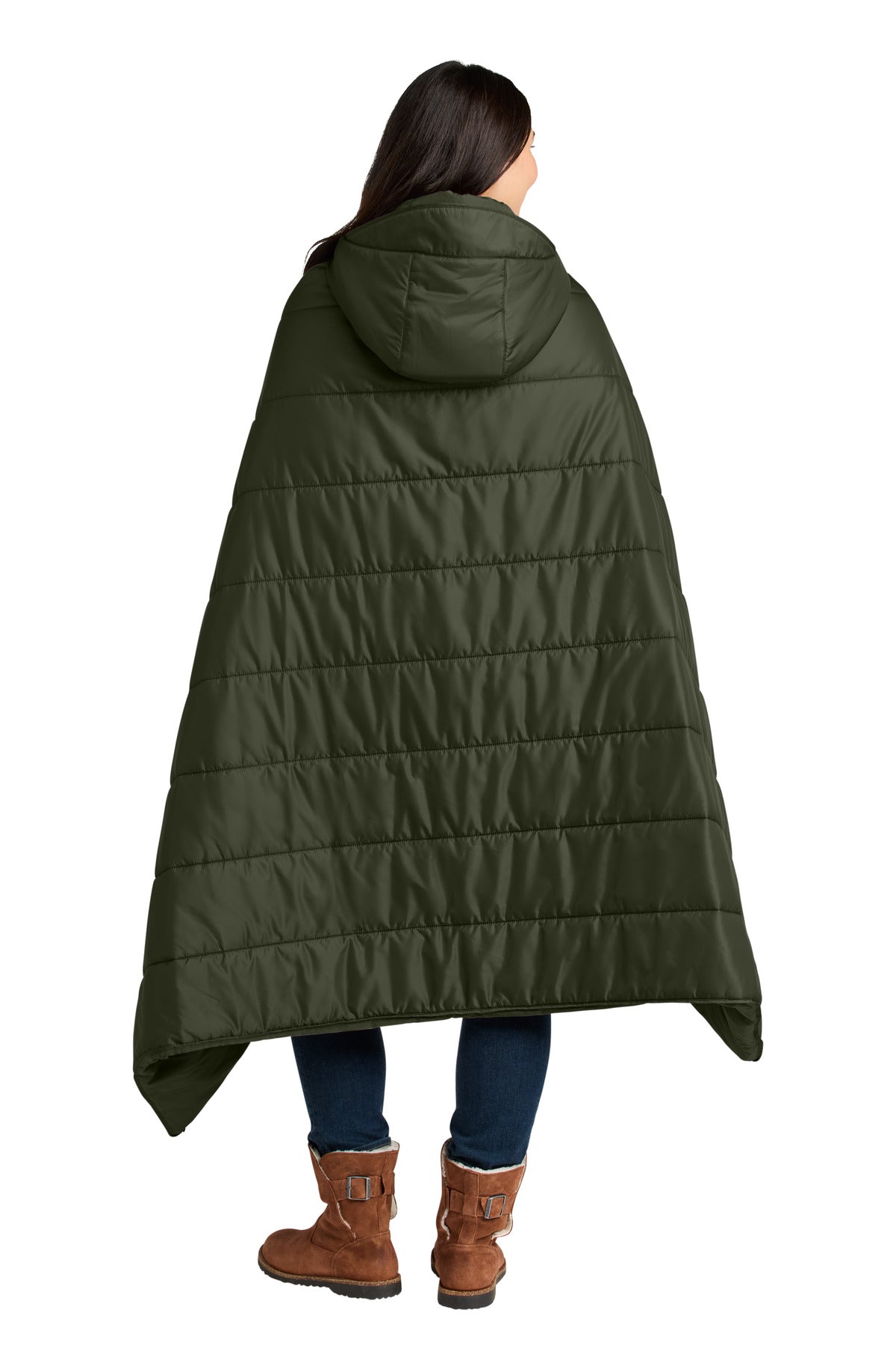 OliveGreen Eddie Bauer Puffy Camp Poncho EB755