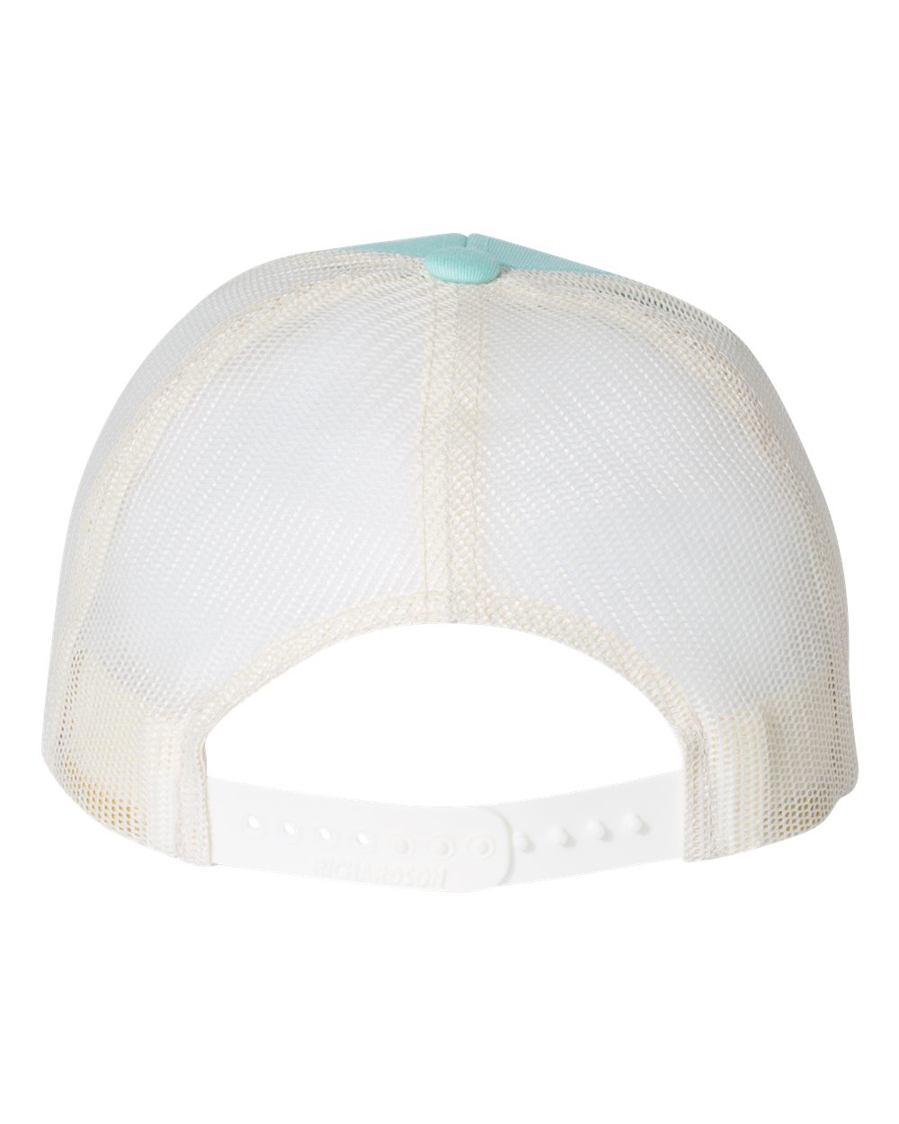 Rear View of Aruba Blue/ Birch Low Pro Trucker Cap - 115