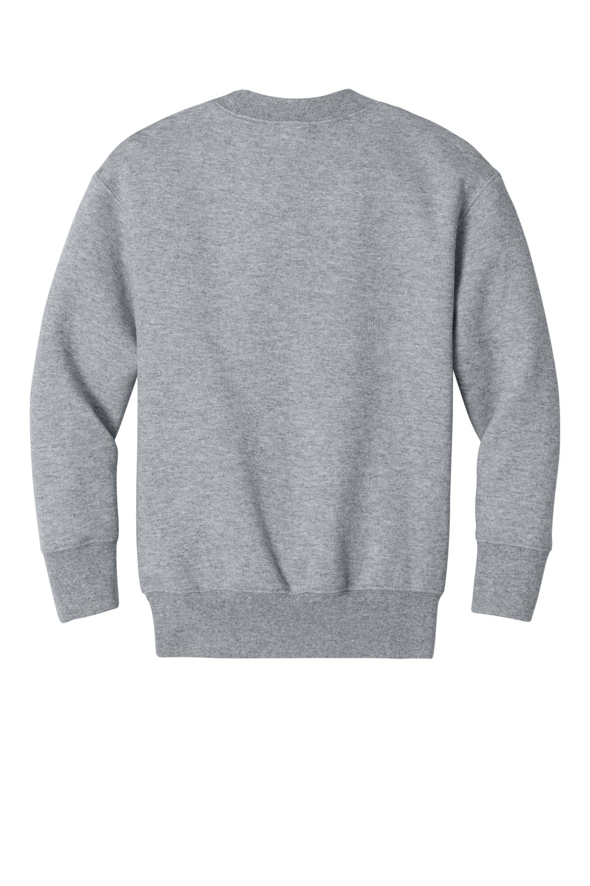 Rear View of AthlHthr Port & Co Youth Core Fleece Crewneck Pocket Sweatshirt PC78YPKT