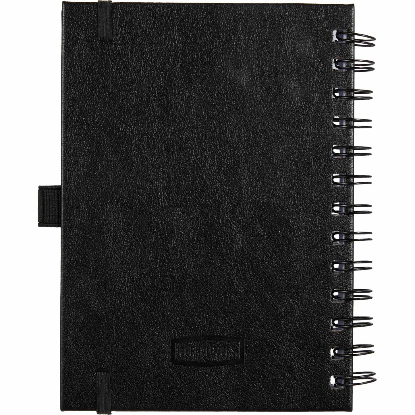 Rear View of Black 5” x 7” FSC® Recycled Morano Spiral Journal plain