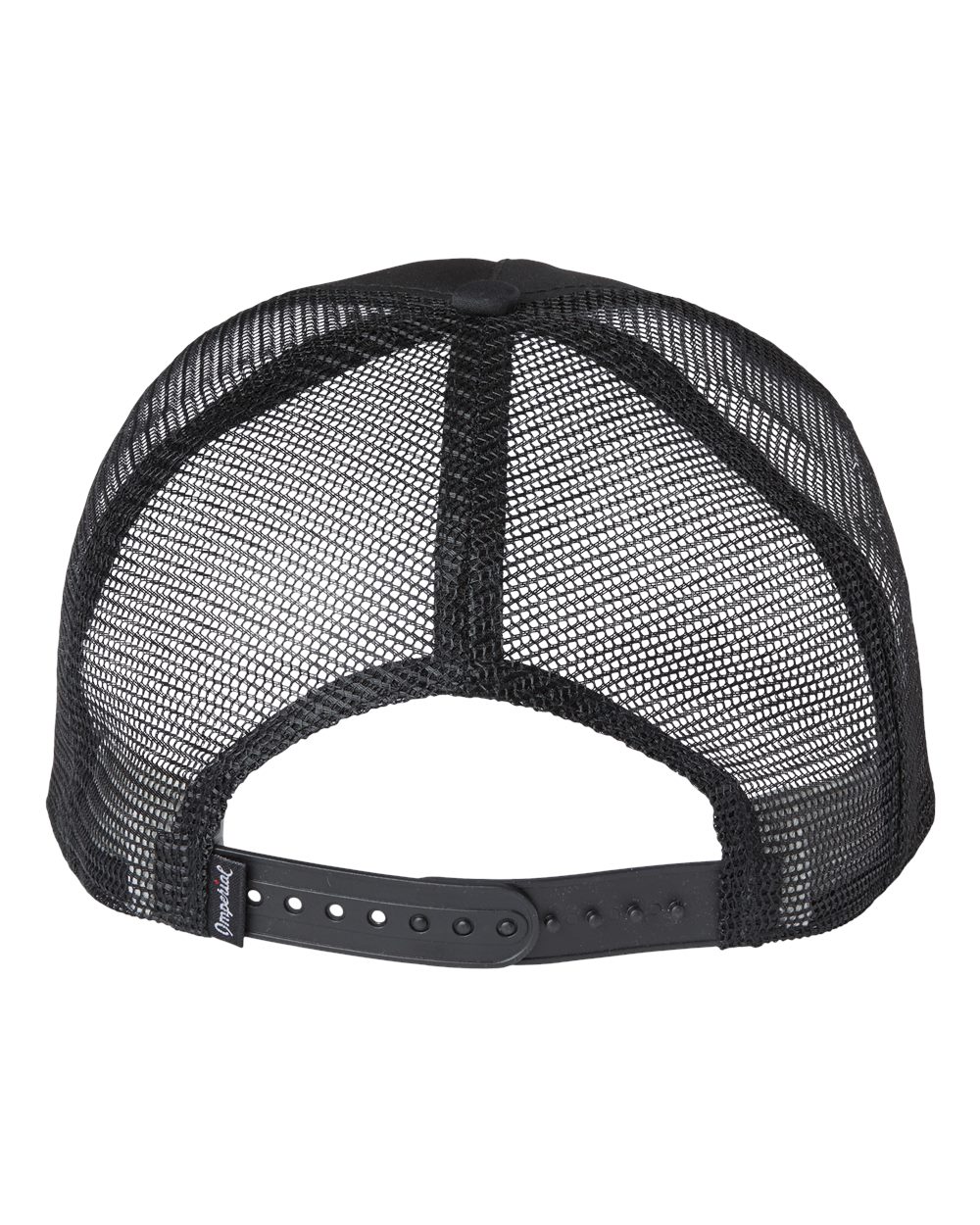 Rear View of Black/ Black/ White The Rabble Rouser Cap - 5055