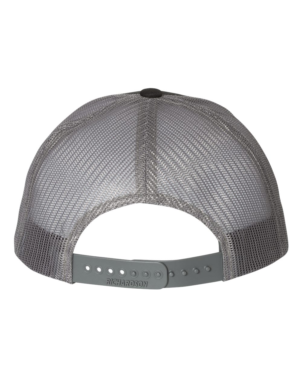 Rear View of Black/ Charcoal Low Pro Trucker Cap - 115