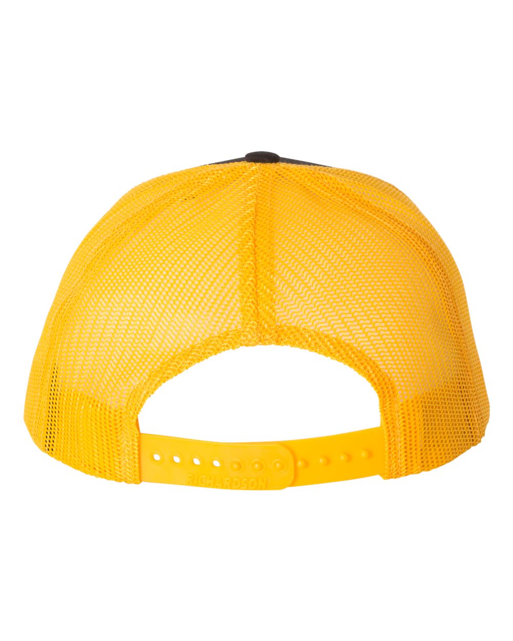 Rear View of Black/ Gold Snapback Trucker Cap - 112