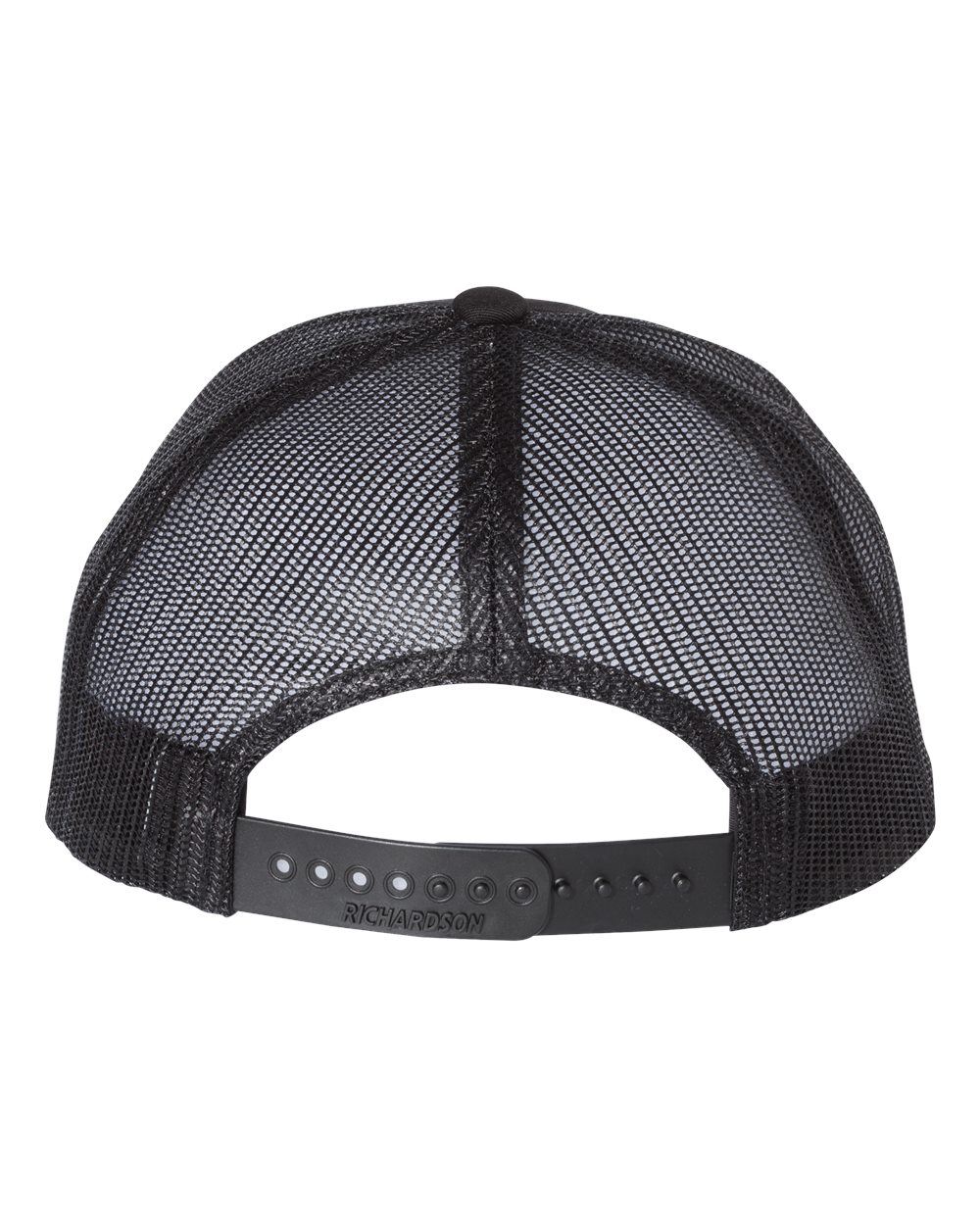 Rear View of Black Low Pro Trucker Cap - 115