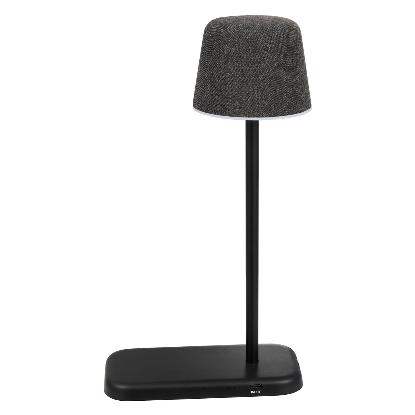 Rear View of Black Sound Shine Desktop Lamp and Bluetooth Speaker plain